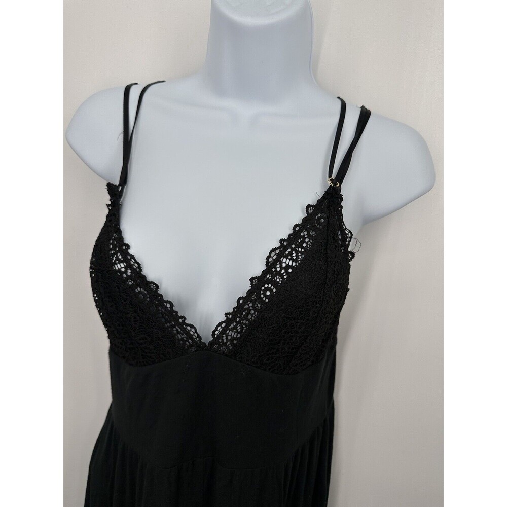 Victoria’s Secret Black Jumpsuit Size Small M Open Back 2000 y2k lace stretchy